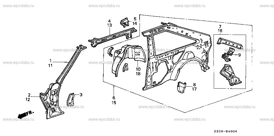 B-49-4 BODY STRUCTURE COMPONENTS (5) (3D)