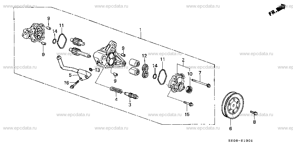 E-19-1 POWER STEERING PUMP COMPONENTS