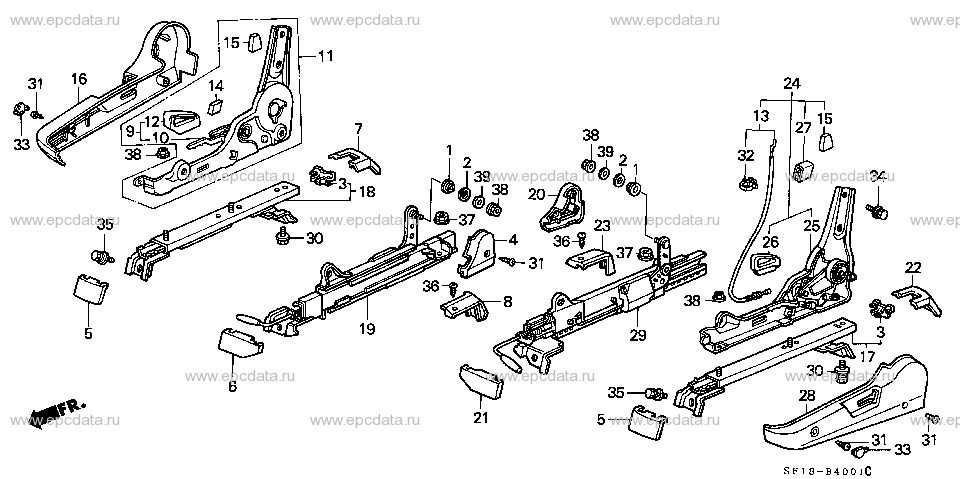 B-40-1 FRONT SEAT COMPONENTS(RH)