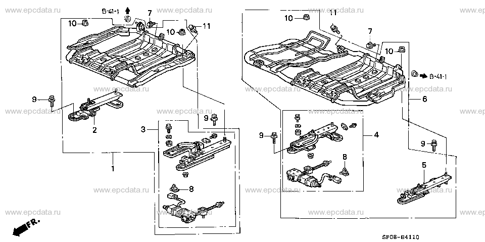 B-41-10 REAR SEAT COMPONENTS