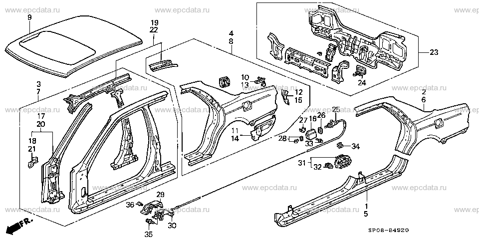 B-49-20 BODY STRUCTURE COMPONENTS (3)