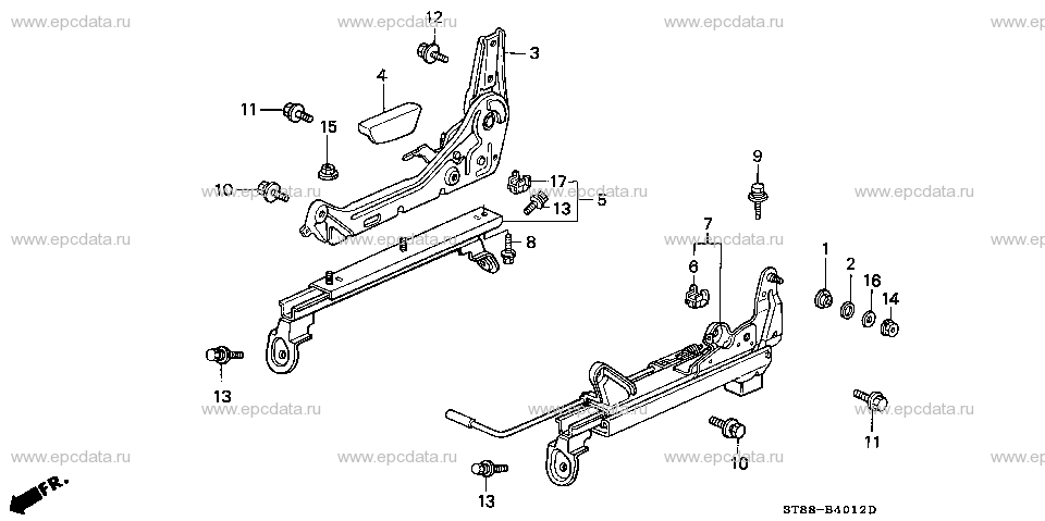 B-40-12 FRONT SEAT COMPONENTS (R.) (KT/KU/KY)