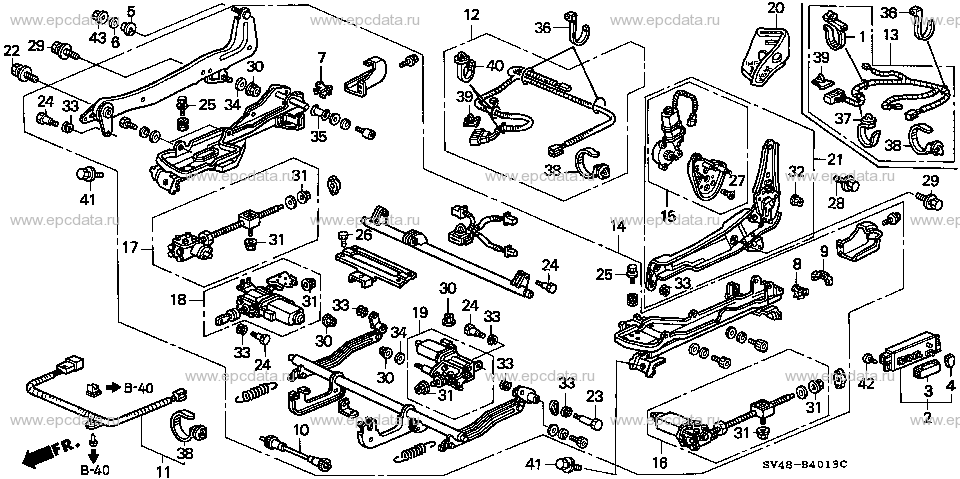 B-40-13 FRONT SEAT COMPONENTS (L.) (4)