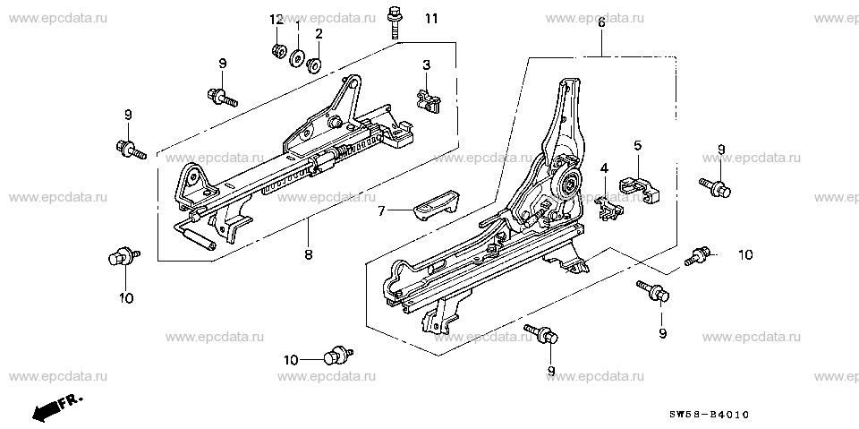 B-40-10 FRONT SEAT COMPONENTS (1)