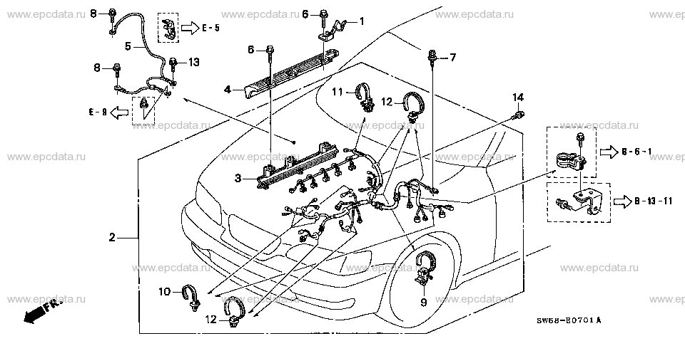 E-7-1 ENGINE WIRE HARNESS (L5) (RH)