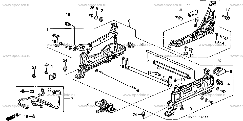 B-40-11 FRONT SEAT COMPONENTS (L.)(HEIGHT ADJUSTER)