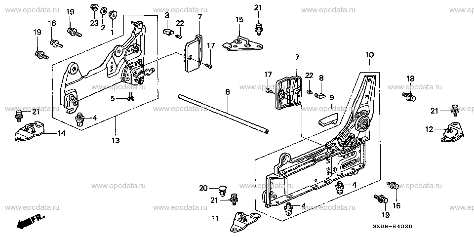B-40-30 MIDDLE SEAT COMPONENTS (L.) (REMOVABLE SEAT)