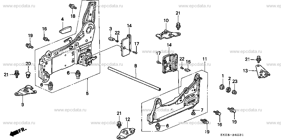 B-40-31 MIDDLE SEAT COMPONENTS (R.) (REMOVABLE SEAT)