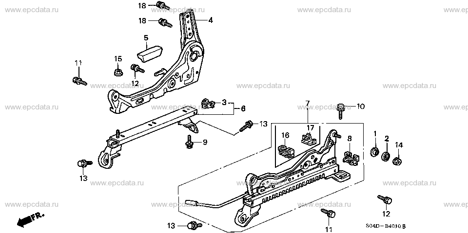 B-40-10 FRONT SEAT COMPONENTS (R.)(1)