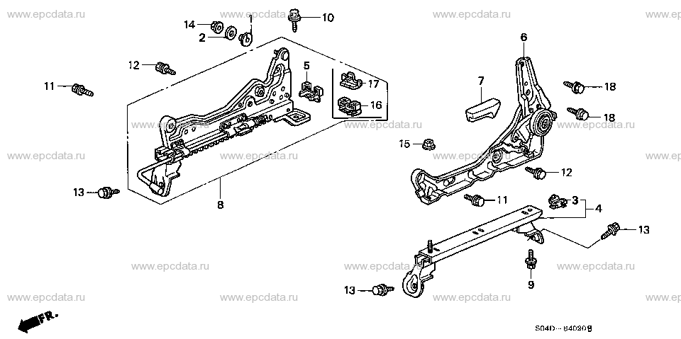 B-40-20 FRONT SEAT COMPONENTS (L.)(1)