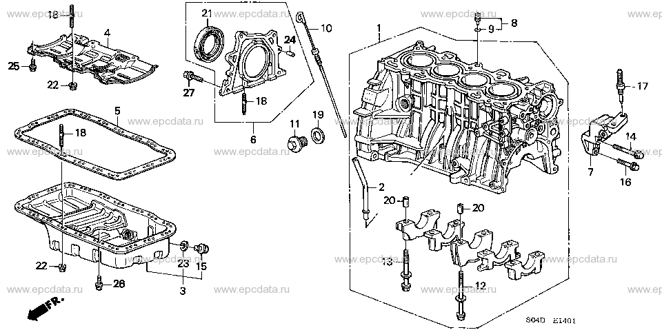 E-14-1 CYLINDER BLOCK/OIL PAN (2)