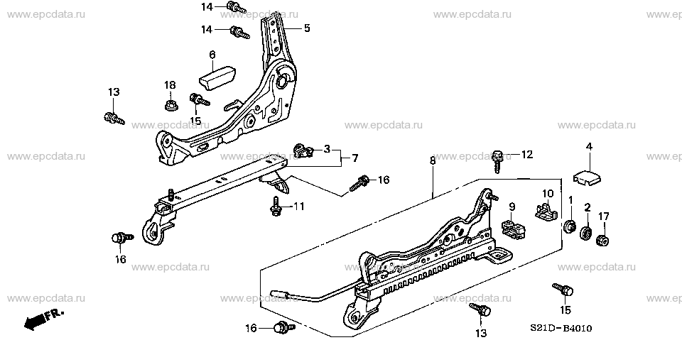 B-40-10 FRONT SEAT COMPONENTS (R.)(1)