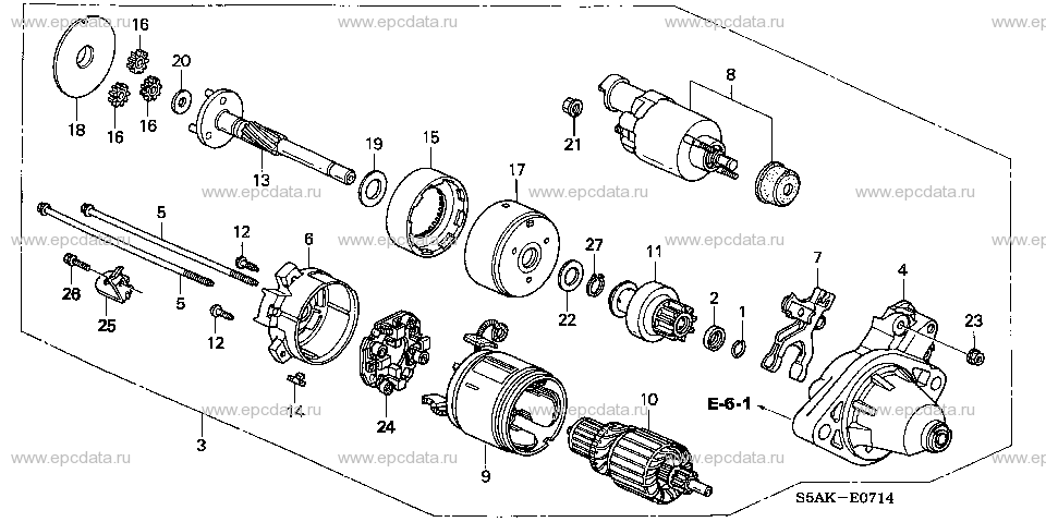 E-7-14 STARTER MOTOR (DENSO) (2. 0L)