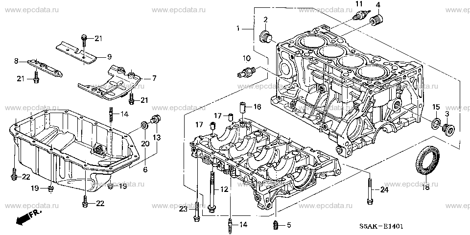 E-14-1 CYLINDER BLOCK/OIL PAN (2 .0L)