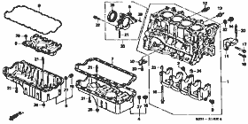 E-14 cylinder block / oil pan (SOHC)