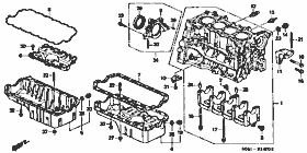 E-14 cylinder block / oil pan (SOHC)