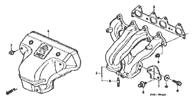 E-4-1 exhaust manifold (SOHC) (2.0L)