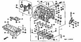 E-14 cylinder block / oil pan (L4)