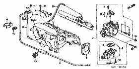 E-1-1 throttle body (SOHC VTEC) (100)