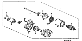 E-7-1 starter motor (trifoliate) (2.3L)