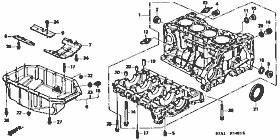 E-14-1 cylinder block / oil pan (2.0L)