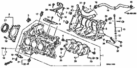 E-14 cylinder block / oil pan  (horizontal ranging)