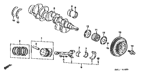 E-16 piston / crankshaft (horizontal ranging)