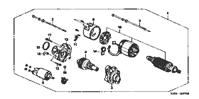 E-7-3 starter motor (trifoliate) (1.4KW)