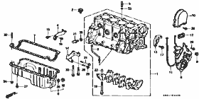 E-14 cylinder block / oil pan (carburetor)