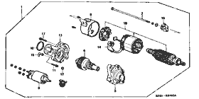 E-7-3 starter motor (trifoliate) (for cold area)
