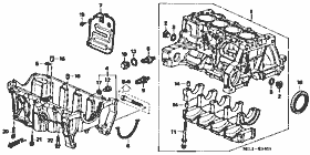 E-14-1 cylinder block / oil pan (1.5L)