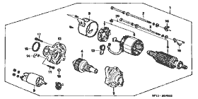 E-7-1 starter motor (trifoliate)