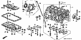 E-14-1 cylinder block / oil pan  (DOHC VTEC)