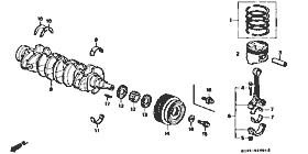 E-16-1 piston / crankshaft (DOHC VTEC)