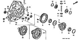 M-1 clutch case / differential (SOHC)