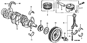 E-16 crankshaft / piston