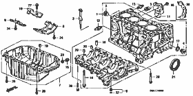 E-14-1 cylinder block / oil pan (2.0L)