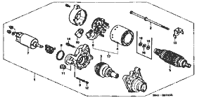 E-7-3 starter motor (trifoliate)