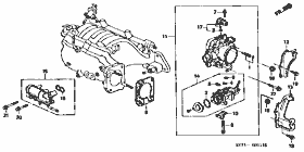 E-1-11 throttle body (DOHC) (100,110:AT )