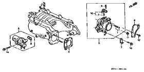 E-1-13 throttle body (DOHC)(110:MT)