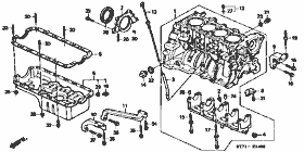 E-14 cylinder block / oil pan (SOHC) (100)