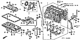 E-14-1 cylinder block / oil pan (DOHC)