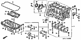 E-14-2 cylinder block / oil pan (SOHC) (110-)