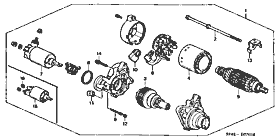 E-7-3 starter motor (trifoliate) (SOHC) (130-)/(DOHC)