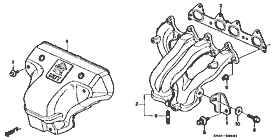 E-4-1 exhaust manifold  (SOHC VTEC)