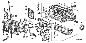 E-14 cylinder block / oil pan (1.3L)